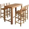 Table Et Chaises De Bar Bois D'Acacia Massif 5 Pcs VidaXL -Table haute et bar Soldes 10260143 1