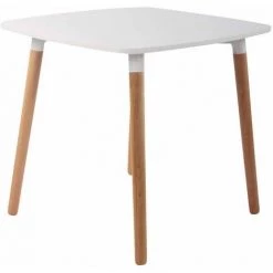 DéCOSHOP26 Table De Cuisine Table D'appoint En Bois Couleur Blanc Hauteur 75 Cm - Blante