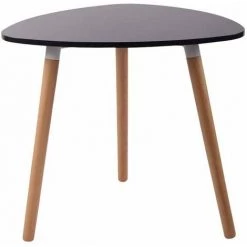 DéCOSHOP26 Table De Cuisine Table D'appoint En Bois Couleur Noir Hauteur 75 Cm Ø 80 Cm - Noir