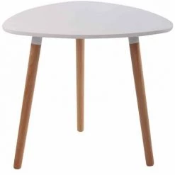 DéCOSHOP26 Table De Cuisine Table D'appoint En Bois Couleur Blanc Hauteur 75 Cm Ø 80 Cm - Blante