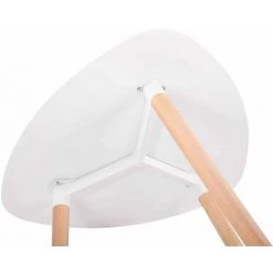 DéCOSHOP26 Table De Cuisine Table D'appoint En Bois Couleur Blanc Hauteur 75 Cm Ø 80 Cm - Blante -Table haute et bar Soldes 10369337 3