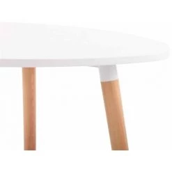 DéCOSHOP26 Table De Cuisine Table D'appoint En Bois Couleur Blanc Hauteur 75 Cm Ø 80 Cm - Blante -Table haute et bar Soldes 10369337 4