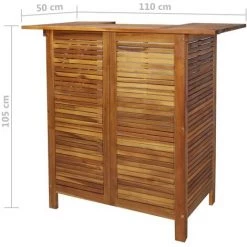 VidaXL Table De Bar 110 X 50 X 105 Cm Bois D'acacia Massif - Brun -Table haute et bar Soldes 10651370 3