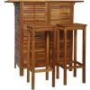 VidaXL Table Et Chaises De Bar 3 Pcs Bois D'acacia Massif - Brun -Table haute et bar Soldes 11091948 1