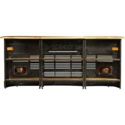 VidaXL Table De Bar Forme De Camion Bois De Manguier Massif Gris Foncé - Gris -Table haute et bar Soldes 11274438 4