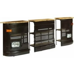VidaXL Table De Bar Forme De Camion Bois De Manguier Massif Gris Foncé - Gris -Table haute et bar Soldes 11274438 5