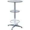 PEGANE Table Haute Mange Debout En Alu Avec Repose Pieds Et étagère Intermédiaire- A USAGE PROFESSIONNEL - Dim : H 110 X L 60 X Ø 60 Cm -Table haute et bar Soldes 11774118 1