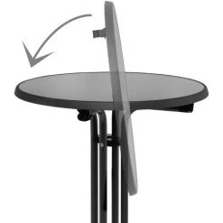 Beautissu Table Haute Pliante Outdoor Sylt Gris, 70cm (∅) -Table haute et bar Soldes 12432268 4