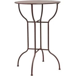 AUBRY GASPARD Table Haute Mange-debout En Métal Laqué Rouge Antique