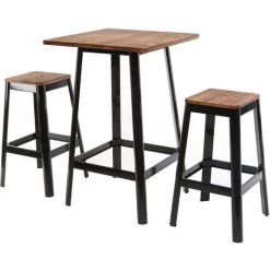 MILIBOO Table De Bar Design JONES - Noir - Noir 10 MILIBOO Table De Bar Design JONES - Noir - Noir -Table haute et bar Soldes 13151392 4