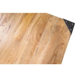 MILIBOO Table Haute Industrielle Carrée En Manguier Massif Et Métal MADISON - Bois Clair / Noir -Table haute et bar Soldes 13205143 4