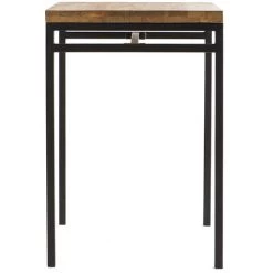 MILIBOO Table Haute Carrée En Manguier Massif Et Métal Noir YPSTER - Bois Clair / Noir -Table haute et bar Soldes 13205151 3
