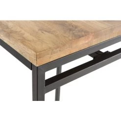 MILIBOO Table Haute Carrée En Manguier Massif Et Métal Noir YPSTER - Bois Clair / Noir -Table haute et bar Soldes 13205151 4