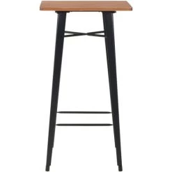 VidaXL Mobilier De Bar 3 Pcs Acier Noir Et Marron - Noir -Table haute et bar Soldes 13454015 3