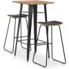 VidaXL Mobilier De Bar 3 Pcs Acier Noir - Noir