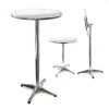WILTEC Table Bistro Haute De Bar Aluminium Pliable Réglage En Hauteur 74/114cm Ø60cm Meuble Terrasse Salon -Table haute et bar Soldes 13875324 1