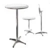 WILTEC Table Bistro Haute De Bar Aluminium Pliable Réglage En Hauteur 74/114cm Ø60cm Meuble Terrasse Salon