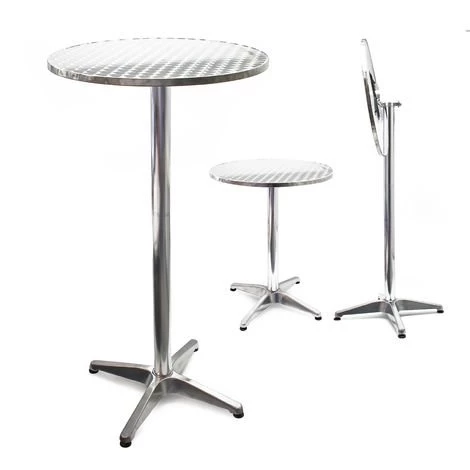 WILTEC Table Bistro Haute De Bar Aluminium Pliable Réglage En Hauteur 74/114cm Ø60cm Meuble Terrasse Salon 3 WILTEC Table Bistro Haute De Bar Aluminium Pliable Réglage En Hauteur 74/114cm Ø60cm Meuble Terrasse Salon