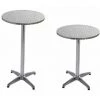 Bc-elec - BS11011-6 Table Haute De Bar / Réception Ø60Cm, Mange Debout En Aluminium, H: 70 Ou 110 Cm - Gris -Table haute et bar Soldes 138799 1