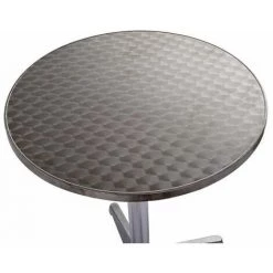 Bc-elec - BS11011-6 Table Haute De Bar / Réception Ø60Cm, Mange Debout En Aluminium, H: 70 Ou 110 Cm - Gris -Table haute et bar Soldes 138799 2
