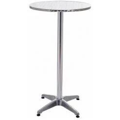 Bc-elec - BS11011-6 Table Haute De Bar / Réception Ø60Cm, Mange Debout En Aluminium, H: 70 Ou 110 Cm - Gris -Table haute et bar Soldes 138799 4
