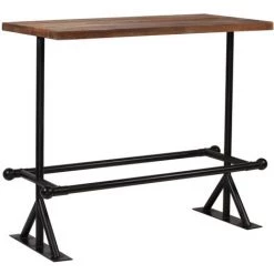 VIDAXL Table De Bar Bois De Récupération Massif Marron 120x60x107 Cm - Brun - Meubles/Tables/Tables De Salle à Manger Et De Cuisine - Brun - Brun