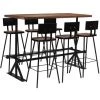 VIDAXL Mobilier De Bar 7 Pcs Bois De Récupération Massif - Brun - Ensembles De Meubles De Cuisine Et De Salle à Manger - Brun - Brun