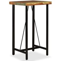 VIDAXL Table De Bar Bois De Récupération Massif 60 X 60 X 107 Cm - Brun - Tables De Salle à Manger Et De Cuisine - Brun - Brun