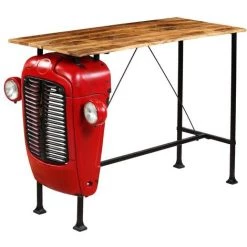 VIDAXL Table De Bar Bois De Manguier 60x150x107 Cm Rouge Tracteur - Meubles/Tables/Tables De Salle à Manger Et De Cuisine - Rouge - Rouge -Table haute et bar Soldes 14077835 2