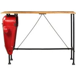 VIDAXL Table De Bar Bois De Manguier 60x150x107 Cm Rouge Tracteur - Meubles/Tables/Tables De Salle à Manger Et De Cuisine - Rouge - Rouge -Table haute et bar Soldes 14077835 3