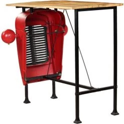 VIDAXL Table De Bar Bois De Manguier 60x150x107 Cm Rouge Tracteur - Meubles/Tables/Tables De Salle à Manger Et De Cuisine - Rouge - Rouge -Table haute et bar Soldes 14077835 4