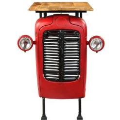 VIDAXL Table De Bar Bois De Manguier 60x150x107 Cm Rouge Tracteur - Meubles/Tables/Tables De Salle à Manger Et De Cuisine - Rouge - Rouge -Table haute et bar Soldes 14077835 5