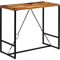 VIDAXL Table De Bar Bois Recyclé Solide 120 X 60 X 106 Cm - Brun - Meubles/Tables/Tables De Salle à Manger Et De Cuisine - Brun - Brun -Table haute et bar Soldes 14077869 4