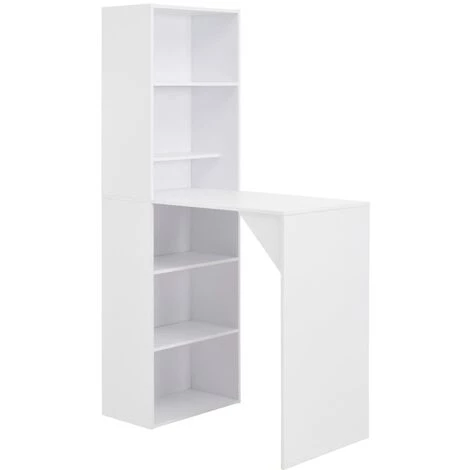 HELLOSHOP26 Table Haute Mange Debout Bar Bistrot Avec Armoire Blanc 200 Cm - Blanc 3 HELLOSHOP26 Table Haute Mange Debout Bar Bistrot Avec Armoire Blanc 200 Cm - Blanc