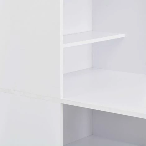 HELLOSHOP26 Table Haute Mange Debout Bar Bistrot Avec Armoire Blanc 200 Cm - Blanc 4 HELLOSHOP26 Table Haute Mange Debout Bar Bistrot Avec Armoire Blanc 200 Cm - Blanc – Image 2