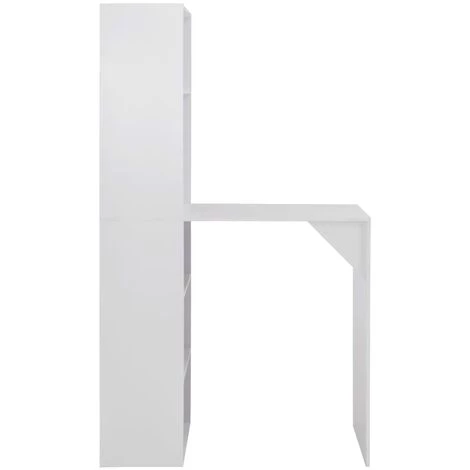 HELLOSHOP26 Table Haute Mange Debout Bar Bistrot Avec Armoire Blanc 200 Cm - Blanc 5 HELLOSHOP26 Table Haute Mange Debout Bar Bistrot Avec Armoire Blanc 200 Cm - Blanc – Image 3