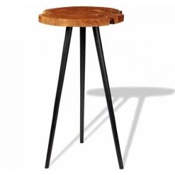 HELLOSHOP26 Table Haute Mange Debout Bar Bistrot Bois D'acacia Massif 110 Cm - Bois -Table haute et bar Soldes 14120709 5