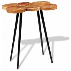 HELLOSHOP26 Table Haute Mange Debout Bar Bistrot Bois D'acacia Massif 110 Cm - Bois