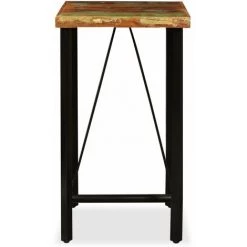 HELLOSHOP26 Table Haute Mange Debout Bar Bistrot Bois De Récupération Massif 107 Cm - Bois -Table haute et bar Soldes 14120711 2