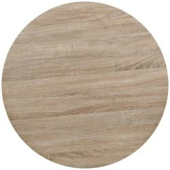 HELLOSHOP26 Table Haute Mange Debout Bar Bistrot MDF Et Acier Rond 80 Cm Chêne Marron - Beige 9 HELLOSHOP26 Table Haute Mange Debout Bar Bistrot MDF Et Acier Rond 80 Cm Chêne Marron - Beige -Table haute et bar Soldes 14120719 3