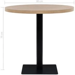 HELLOSHOP26 Table Haute Mange Debout Bar Bistrot MDF Et Acier Rond 80 Cm Chêne Marron - Beige 11 HELLOSHOP26 Table Haute Mange Debout Bar Bistrot MDF Et Acier Rond 80 Cm Chêne Marron - Beige -Table haute et bar Soldes 14120719 5