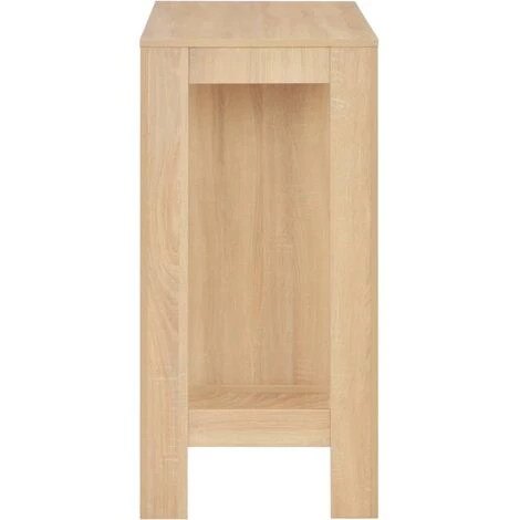 HELLOSHOP26 Table Haute Mange Debout Bar Bistrot Avec étagère Chêne 110 Cm Rectangle Beige - Beige 7 HELLOSHOP26 Table Haute Mange Debout Bar Bistrot Avec étagère Chêne 110 Cm Rectangle Beige - Beige – Image 5