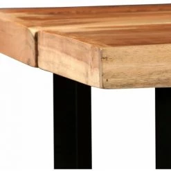 HELLOSHOP26 Table Haute Mange Debout Bar Bistrot Bois Massif De Sesham 150 Cm - Bois -Table haute et bar Soldes 14120745 4