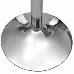 HELLOSHOP26 Table Haute Mange Debout Bar Bistrot MDF Avec 1 Pied En Acier Haut Brillance Blanc - Blanc -Table haute et bar Soldes 14120750 4