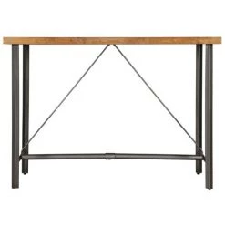 HELLOSHOP26 Table Haute Mange Debout Bar Bistrot Teck Recyclé Massif Marron 150 Cm - Marron -Table haute et bar Soldes 14120754 4