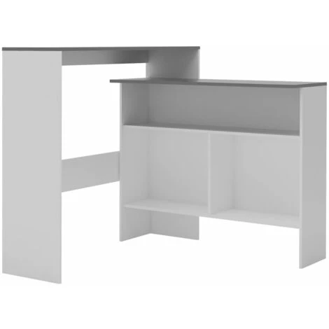 HELLOSHOP26 Table Haute Mange Debout Bar Bistrot Avec 2 Dessus De Table Blanc 130 Cm - Blanc 4 HELLOSHOP26 Table Haute Mange Debout Bar Bistrot Avec 2 Dessus De Table Blanc 130 Cm - Blanc – Image 2