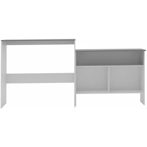 HELLOSHOP26 Table Haute Mange Debout Bar Bistrot Avec 2 Dessus De Table Blanc 130 Cm - Blanc 5 HELLOSHOP26 Table Haute Mange Debout Bar Bistrot Avec 2 Dessus De Table Blanc 130 Cm - Blanc – Image 3