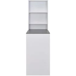 HELLOSHOP26 Table Haute Mange Debout Bar Bistrot Avec Armoire Blanc 200 Cm - Blanc -Table haute et bar Soldes 14120771 5