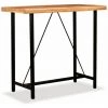 HELLOSHOP26 Table Haute Mange Debout Bar Bistrot Bois Massif De Sesham 120 Cm - Bois -Table haute et bar Soldes 14120776 1
