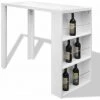 HELLOSHOP26 Table Haute Mange Debout Bar Bistrot MDF Avec Casier à Bouteilles Blanc Haut Brillance - Blanc 1 HELLOSHOP26 Table Haute Mange Debout Bar Bistrot MDF Avec Casier à Bouteilles Blanc Haut Brillance - Blanc -Table haute et bar Soldes 14120781 1